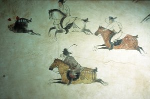 Kruununprinssi Zhangin hauta, Shenlongin 2. vuosi, Tang-dynastia, 618-907 tekijältä Tang Dynasty Chinese School