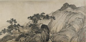 The Thatched Hut of Dreaming of an Immortal, Ming-dynastia (tussi ja väri paperille)