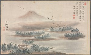Yksi kahdeksasta näkymästä Xiao- ja Xiang-joelle, 1788. tekijältä Tani Bunch