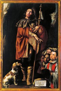 Italia, Varallo, maalaus Saint Rochista tekijältä Tanzio da Varallo