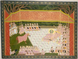 Maharana Sarup Singh tarkastaa palkintoorin, 1845-46. tekijältä Tara