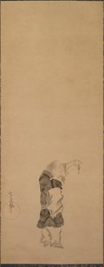 Kenshu, munkki katkarapujen kanssa, n. 1600-1640. tekijältä Tawaraya Sotatsu