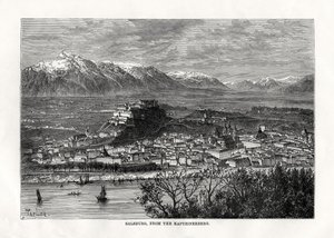 Salsburg, Kapuzinerbergistä, Itävallasta, 1800-luku tekijältä Taylor