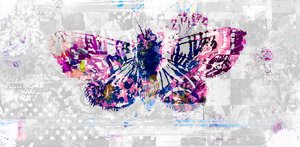 Butterfly Silhouette, 2016 (kollaasi kankaalle) tekijältä Teis Albers
