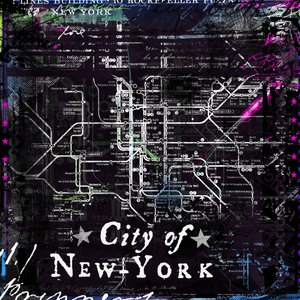 New Yorkin kaupunki, 2014 (sekoitettu media kankaalle) tekijältä Teis Albers