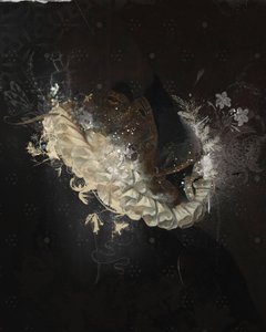 CollarFloral, 2017 (kollaasi kankaalle) tekijältä Teis Albers