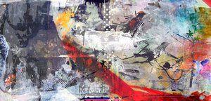 Pretty Birdy, 2015 (sekoitettu media kankaalle) tekijältä Teis Albers
