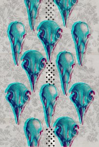 Skulls-sarja, 2016 (kollaasi kankaalle) tekijältä Teis Albers