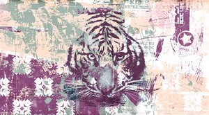 Tiger Abstraction, 2016 (kollaasi kankaalle) tekijältä Teis Albers