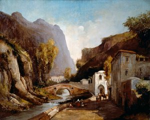Mills Valley Amalfissa (öljy kankaalle)