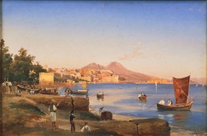 Napoli nähtynä Mergellinasta (öljy kankaalle)