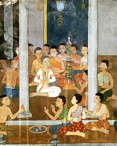 Munkin vihkiminen (fresko) tekijältä Thai School