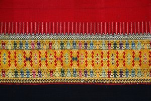 Kaksoiskoukkukuvioinen kangas, Chom Thong, Chiang Mai, Thaimaa (tekstiili) tekijältä Thai School