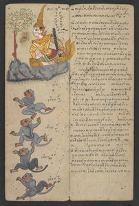 Tai 16455 f.7r, Animals from the Zodiac, from Phrommachat (pergamentti) tekijältä Thai School
