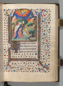 Tuntikirja Parisin käyttö: Fol. 77r, David, c. 1420.