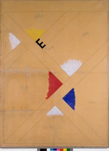 Keskeneräinen juliste Van Doesburg -näyttelyyn (sekoitettu media tekijältä Theo van Doesburg