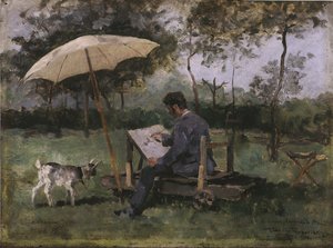 Armand Heinsin maalaus (öljy paneelille) tekijältä Théo van Rysselberghe