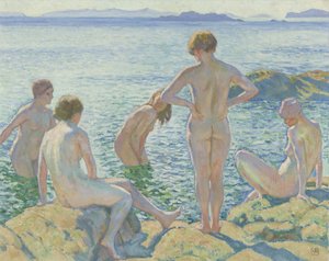 Kylpevät naiset tekijältä Théo van Rysselberghe