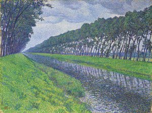 kanava Flanderissa; Flanderin kanava surullisella säällä, 1894 tekijältä Théo van Rysselberghe