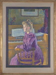 Maria Sèthe harmonin ääressä tekijältä Théo van Rysselberghe