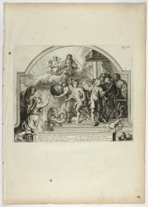Philip IV Alankomaiden prinssi Ferdinandin nimittäminen kuvernööriksi, levy 25, Casperius Gevartius, Pompa Introitus Honori Serenissimi Principis Ferdinandi (Terneisimmän ja kunniallisimman kardinaali-Infante Ferdinandin voittosyöte) tekijältä Theodoor van Thulden