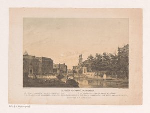 Deventer Houtmarkt ja Muidergracht Amsterdamissa Deventer Houtmarkt Muidergracht (otsikko esineessä) tekijältä Theodor Brüggemann