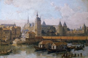 Ile de la Cite ja Palais de Justice (entinen Palais Royal) 1500-luvulla, 1917