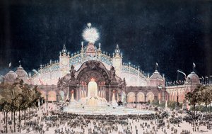 Yleisnäyttely, näkymä sähkö- ja vesilinnan palatsista, Pariisi (Tulosta tekijältä Theodor Josef Hubert Hoffbauer