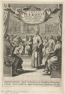 Cicero ja keskustelevat luvuista Nimisivu: Cicero, Opera omnia, 1661