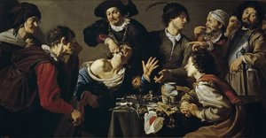 The quacksalver, 1620-1625 tekijältä Theodor Rombouts