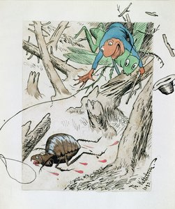 Kirppujen metsästys neitsytmetsässä tekijältä Theodor Kittelsen