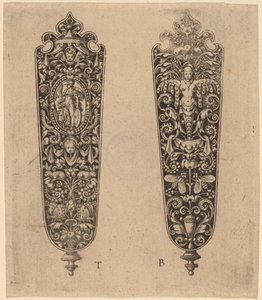 Koriste veitsen kahvaan tekijältä Theodor de Bry