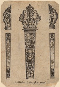 Koriste veitsen kahvaan tekijältä Theodor de Bry