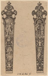 Koriste veitsen kahvaan tekijältä Theodor de Bry