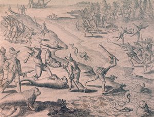 Tutkijoiden suorittamat merileijonien teurastukset tekijältä Theodor de Bry