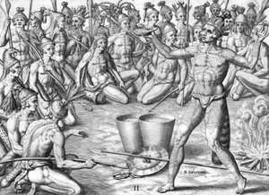 Timucua-intiaanien seremonia tekijältä Theodor de Bry