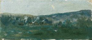 Mäkinen maisema puolikuun kanssa tekijältä Theodor von Hormann