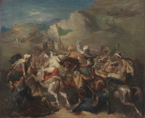 Arabiratsumiesten taistelu standardin ympärillä tekijältä Théodore Chassériau