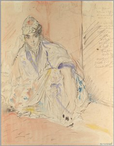 Algerin juutalainen nainen istumassa maassa tekijältä Théodore Chassériau