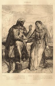 Othello-sarja: Nro 2 (1. näytös, 3. kohtaus: Othello puhuu Desdemonalle) tekijältä Théodore Chassériau