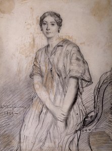 Näyttelijä Alice Ozy (Julie, Justine Pilloy) muotokuvassa (1820-1893) tekijältä Théodore Chassériau