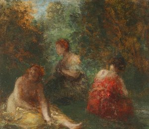 The Bathers, n. 1871-74 (öljy kankaalle) tekijältä Theodore Fantin-Latour