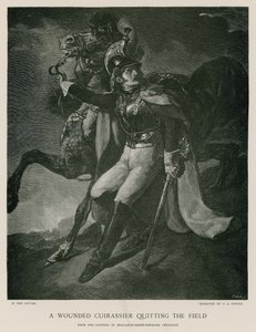 Haavoittunut kirassiri poistumassa kentältä tekijältä Theodore Gericault