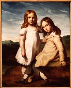 Alfred Dedreux (1810-60) lapsena sisarensa Elisabethin kanssa 1816-17 tekijältä Theodore Gericault