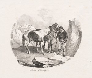 Auvergnen hevoset, 1822. tekijältä Theodore Gericault