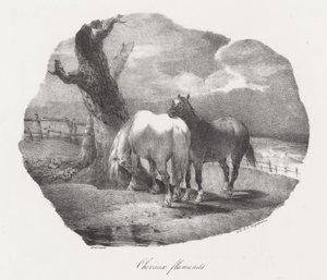 Flaamilaiset hevoset (Flemish Horses) tekijältä Theodore Gericault