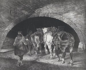 Sisäänkäynti Adelphi Wharfiin, 1821 tekijältä Theodore Gericault