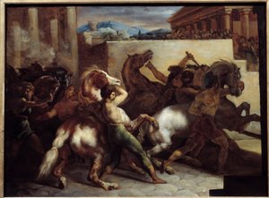 Ilmaiset hevoskilpailut Roomassa Theodore Gericaultin (1791-1824) maalaus 1817 su. 0,45x0,6 m tekijältä Theodore Gericault