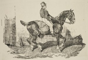 Géricault - Valjakkohevonen, jolla ratsastaa palfrenier, 1820 tekijältä Theodore Gericault