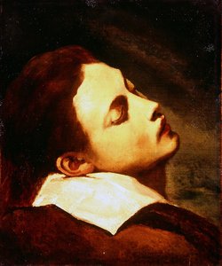 Kuolleen nuoren miehen pää (öljy kankaalle) tekijältä Theodore Gericault